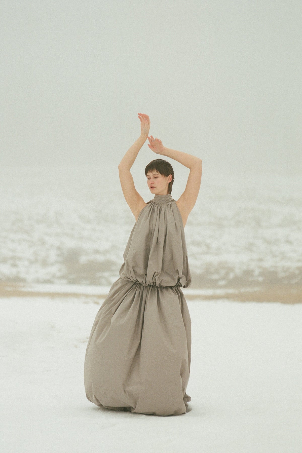 Taft halter dress