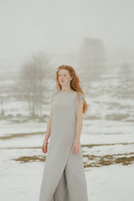 Load image into Gallery viewer, Crease-Effect Light Grey Long Dress