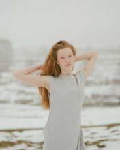 Load image into Gallery viewer, Crease-Effect Light Grey Long Dress