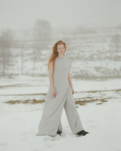 Load image into Gallery viewer, Crease-Effect Light Grey Long Dress