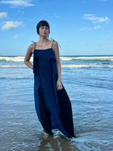 Load image into Gallery viewer, DELIVERY IN 2 WEEKS - BLUE SATIN dress