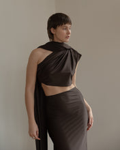 Load image into Gallery viewer, One-Shoulder Brown Dress - TAILOR MADE