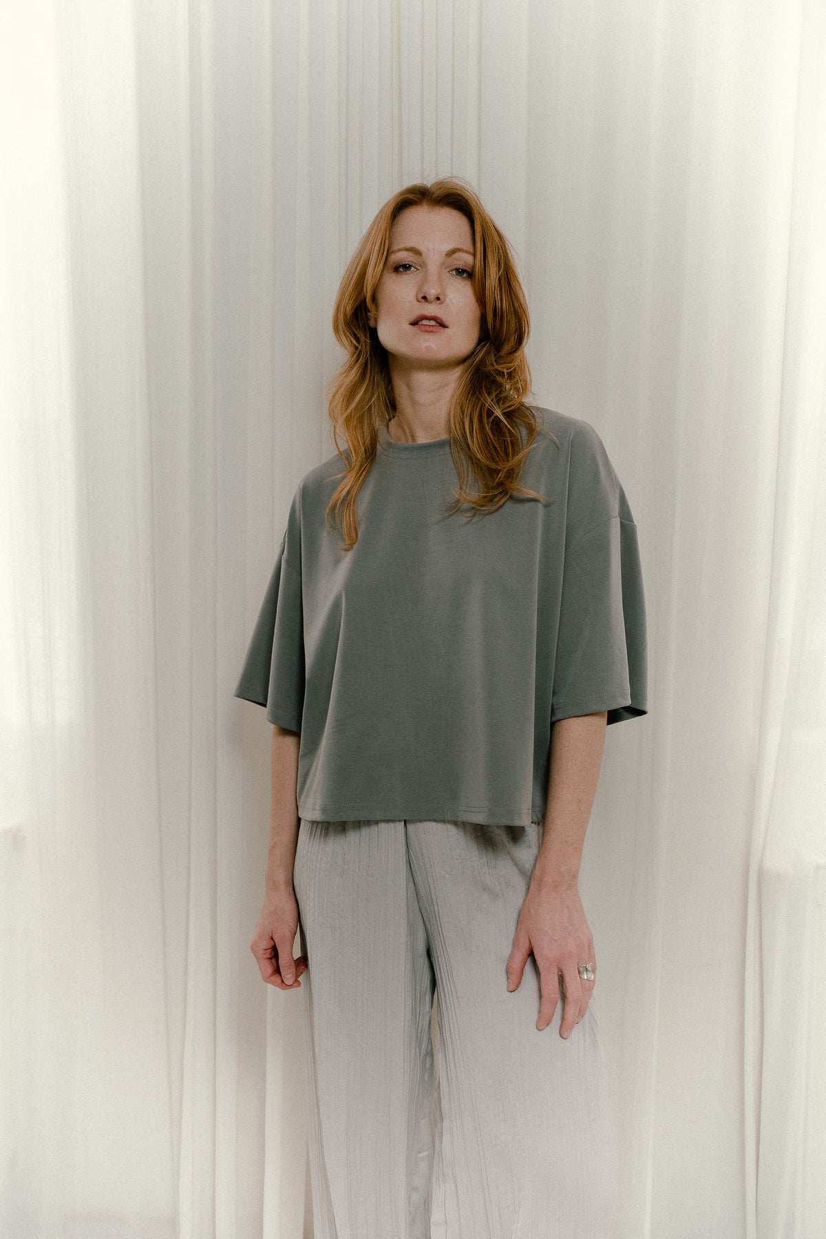 Recycled CREASE-Effect Pants LIGHT