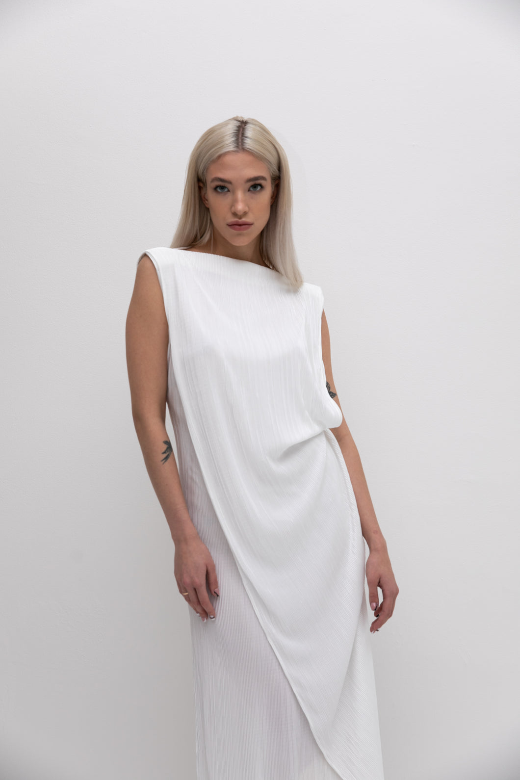 Pleated dress WHITE