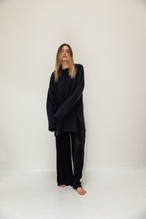 Black trousers PLEATED